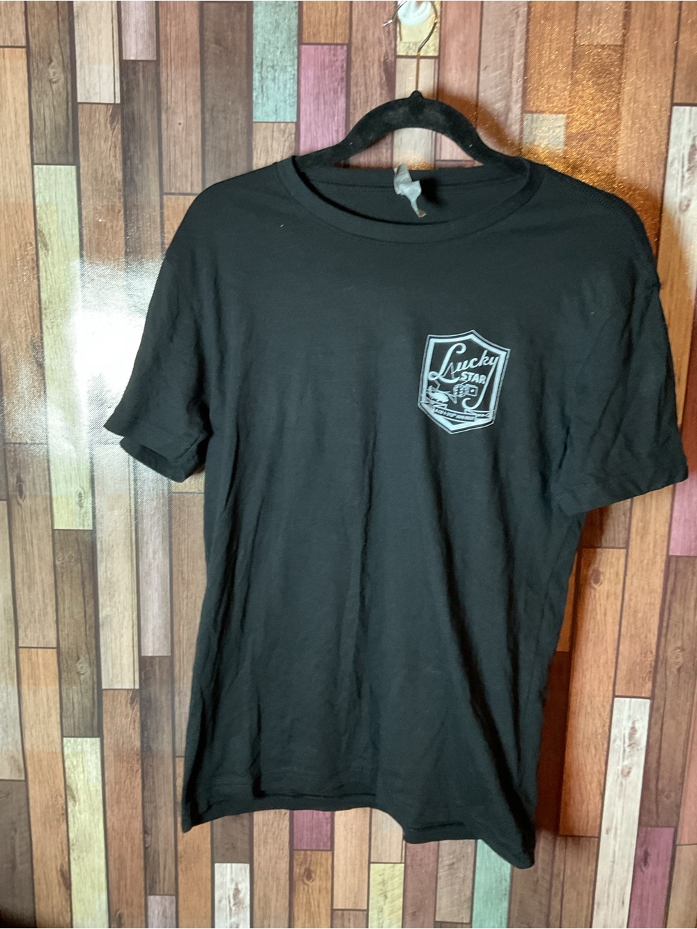 Next Level Apparel Black Short Sleeve Lucky Star T-Shirt A CO 1-212th AVN REGT